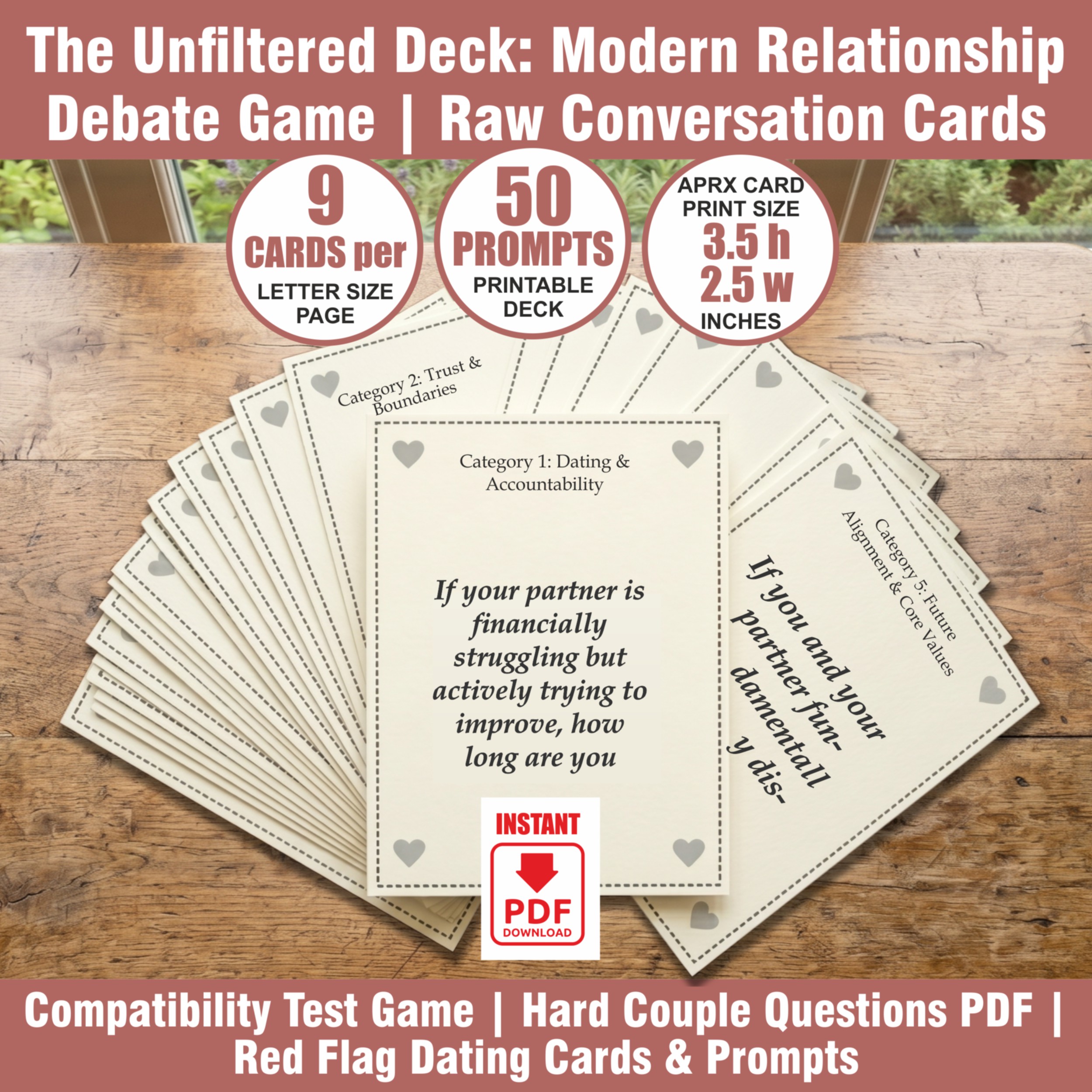 The Unfiltered Deck: Modern Relationship Debate Game | Raw Conversation Cards for Couples